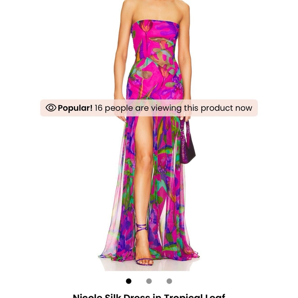 Vibrant Strapless Silk Dress